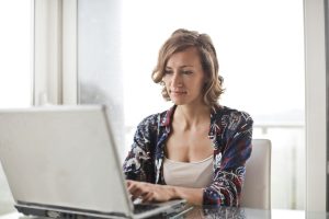 woman on a laptop